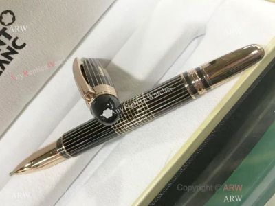 Fake Montblanc Vertical stripes Rollerball Pen Rose Gold